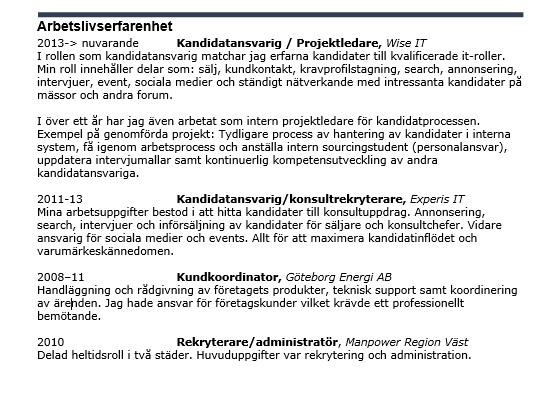 Hur ser en rekryterares cv ut? Wise IT